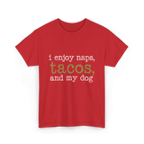 I Enjoy Tacos Dog Lover T-Shirt - Red