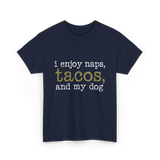 I Enjoy Tacos Dog Lover T-Shirt - Navy