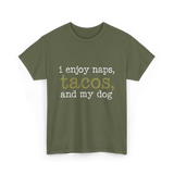 I Enjoy Tacos Dog Lover T-Shirt - Military Green