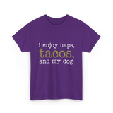 I Enjoy Tacos Dog Lover T-Shirt - Purple