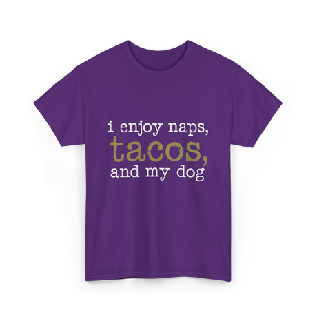 I Enjoy Tacos Dog Lover T-Shirt - Purple