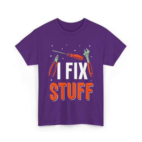 I Fix Stuff Repair Handyman T-Shirt - Purple