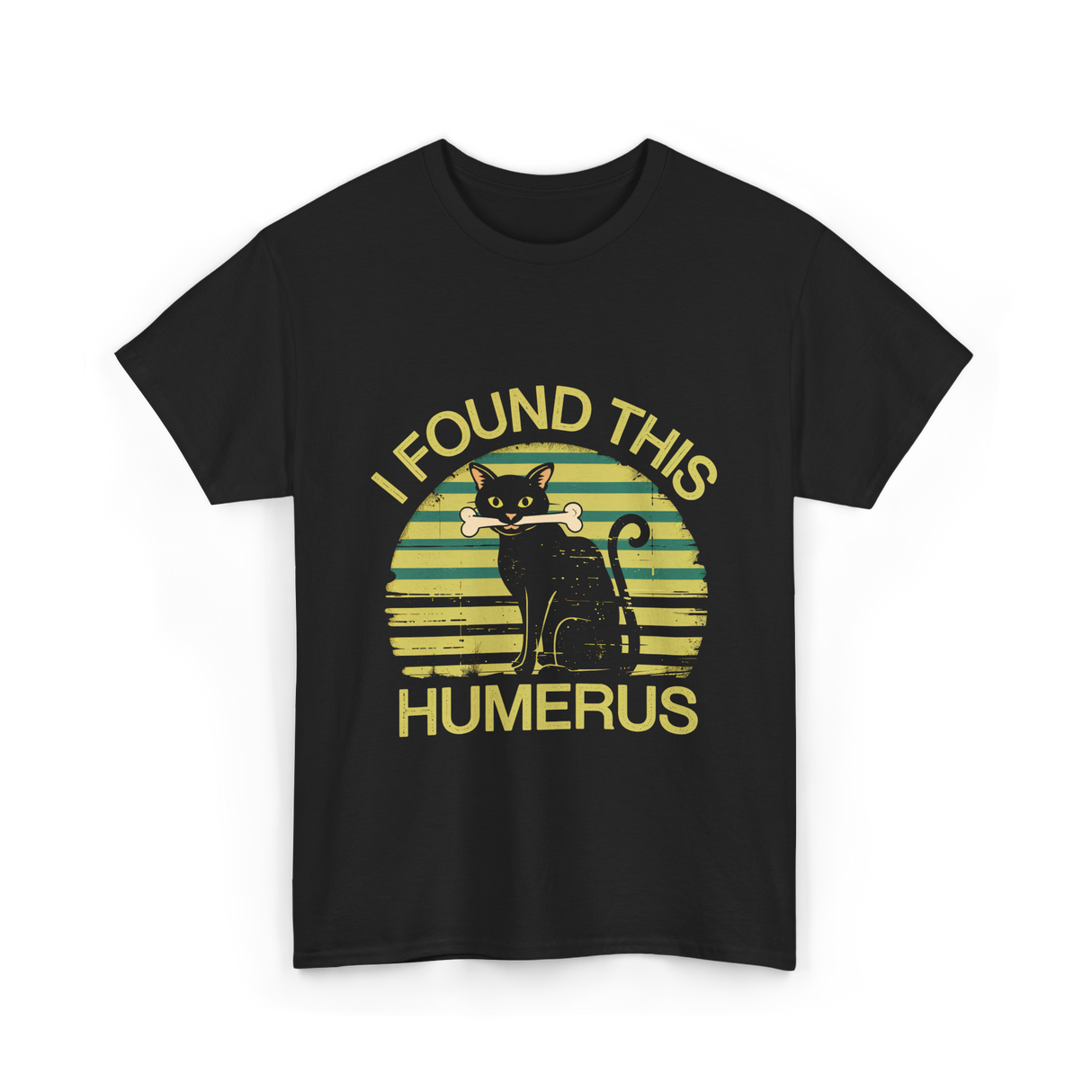 I Found This Humerus Cat T-Shirt - Black