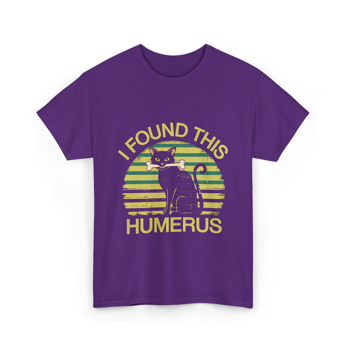 I Found This Humerus Cat T-Shirt - Purple