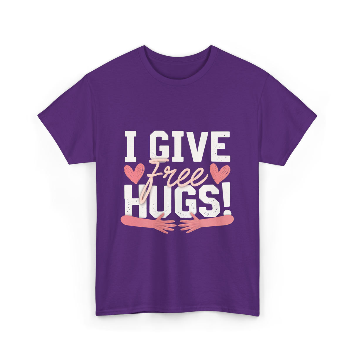 I Give Free Hugs Love T-Shirt - Purple