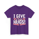 I Give Free Hugs Love T-Shirt - Purple