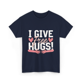 I Give Free Hugs Love T-Shirt - Navy