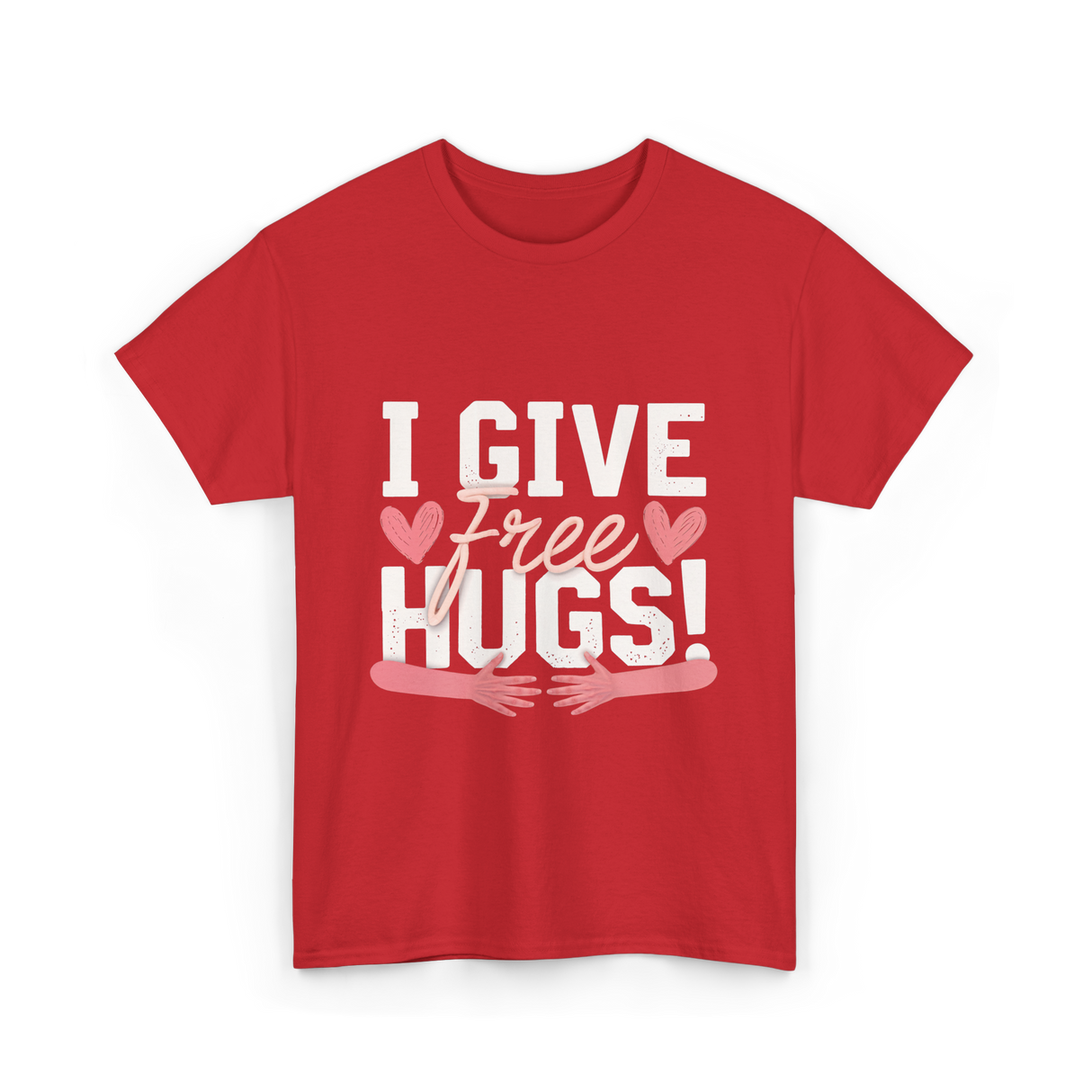 I Give Free Hugs Love T-Shirt - Red