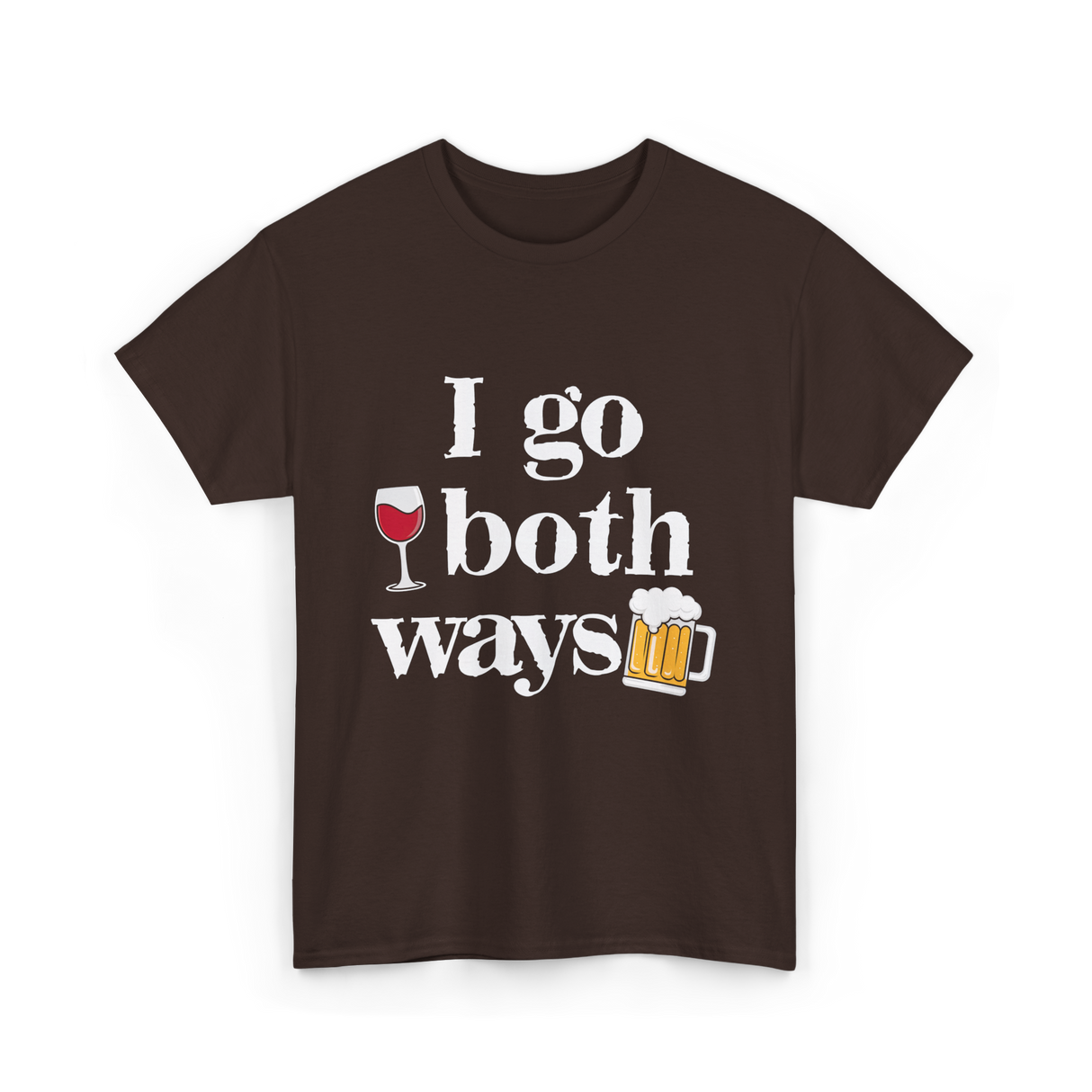 I Go Both Ways Drinking Alcohol T-Shirt - Dark Chocolate