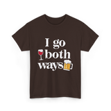 I Go Both Ways Drinking Alcohol T-Shirt - Dark Chocolate