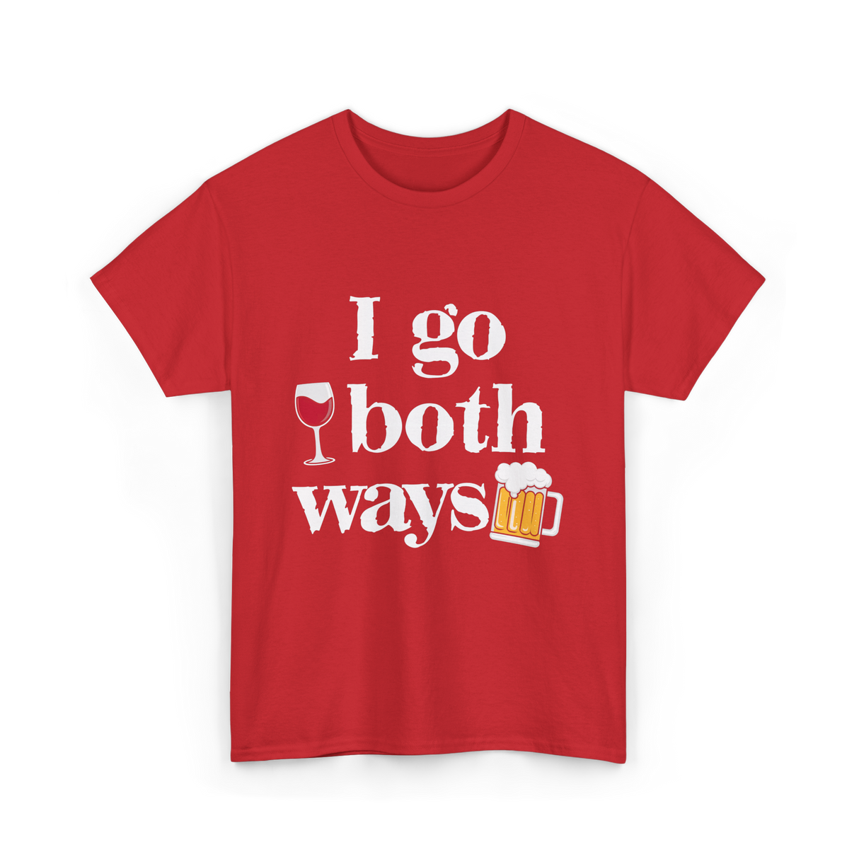 I Go Both Ways Drinking Alcohol T-Shirt - Red