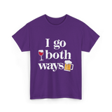 I Go Both Ways Drinking Alcohol T-Shirt - Purple