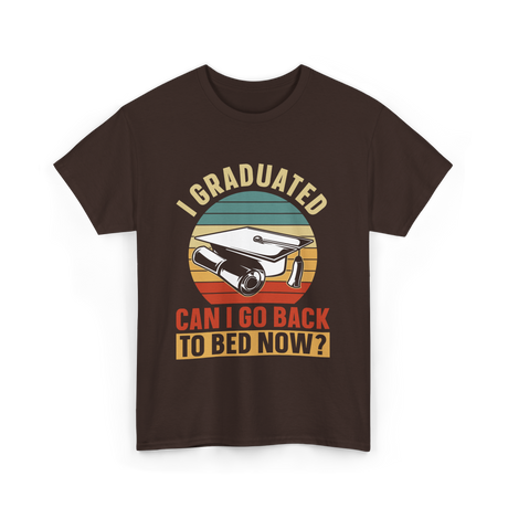 I Graduated Graduation Graduate T-Shirt - Dark Chocolate