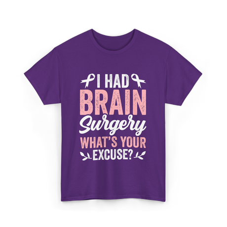 I Had Brain Surgery Support Awareness T-Shirt - Purple