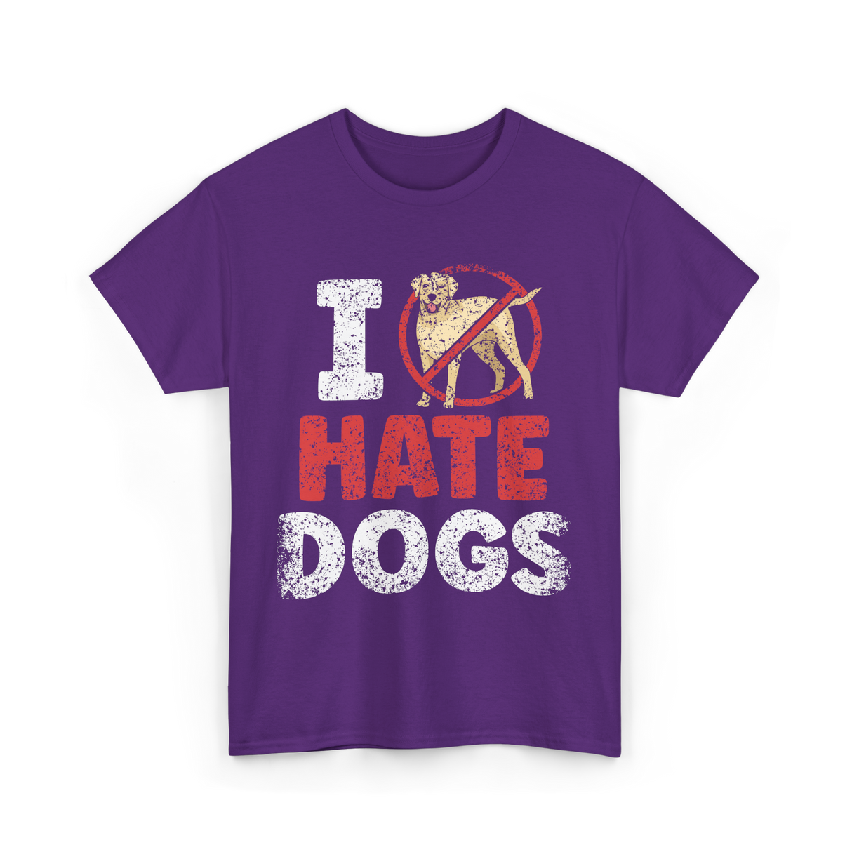 I Hate Dogs Animal Lover T-Shirt - Purple