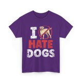 I Hate Dogs Animal Lover T-Shirt - Purple