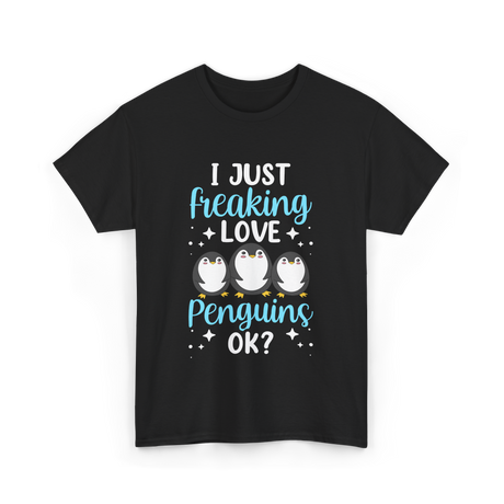 I Just Love Penguins Penguin T-Shirt - Black