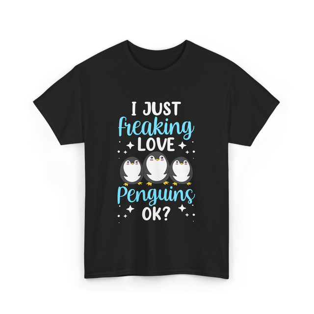 I Just Love Penguins Penguin T-Shirt - Black