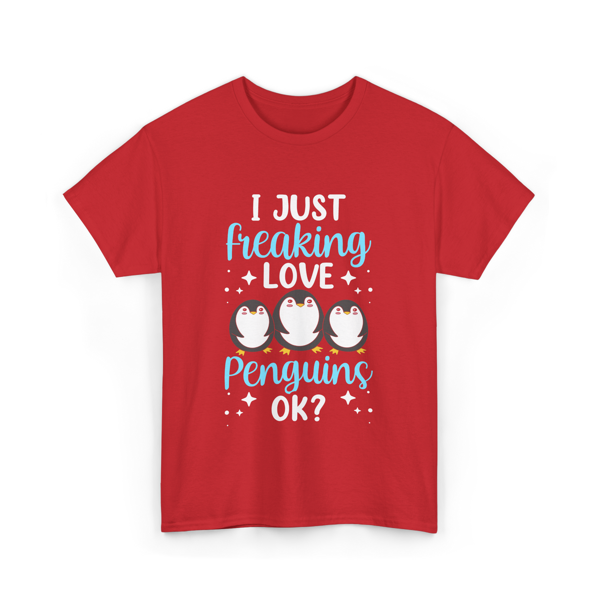 I Just Love Penguins Penguin T-Shirt - Red