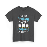 I Just Love Penguins Penguin T-Shirt - Dark Heather