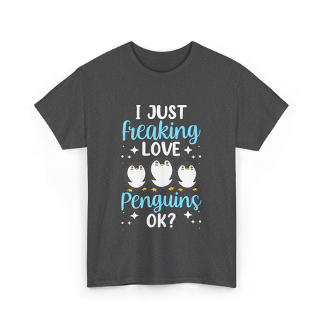 I Just Love Penguins Penguin T-Shirt - Dark Heather