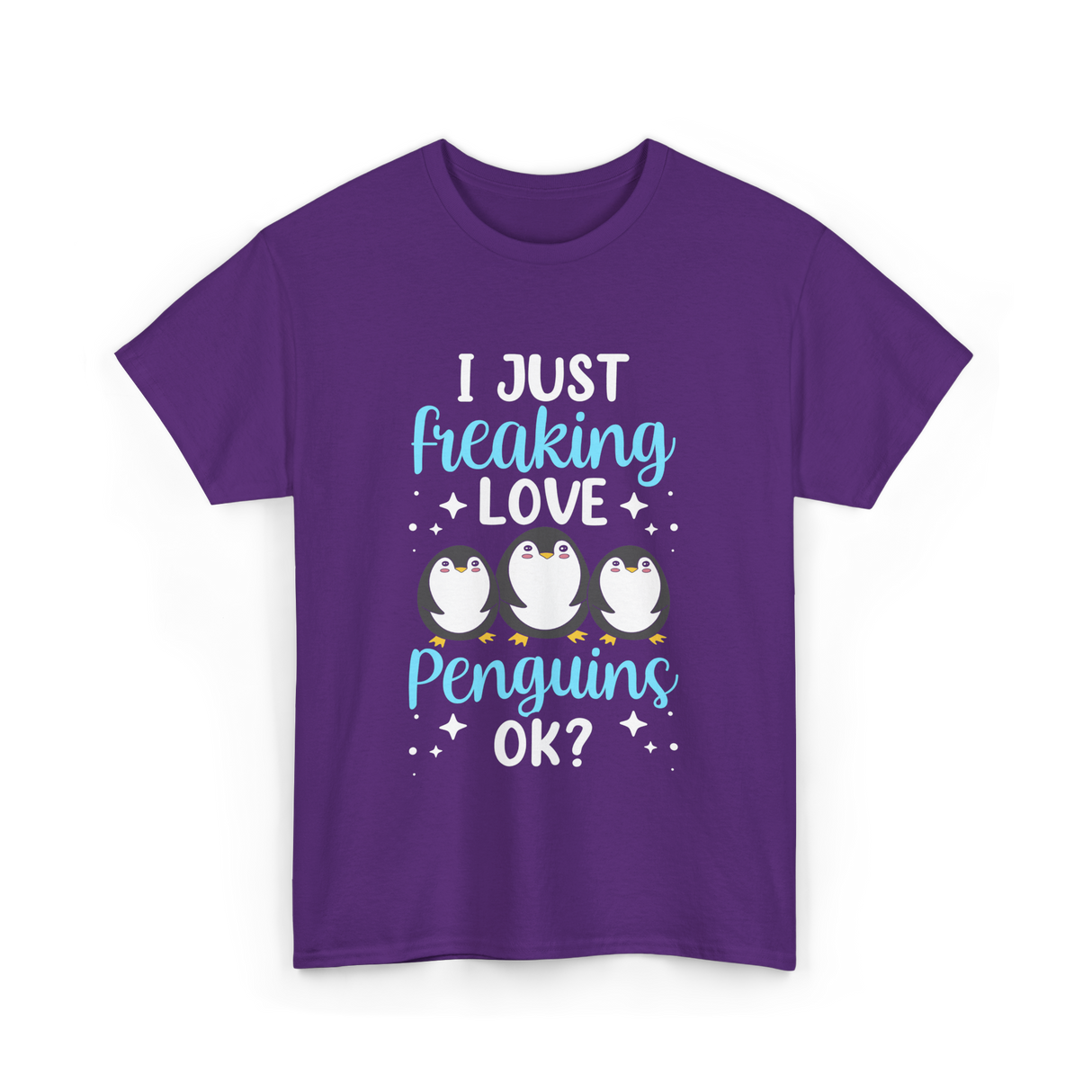 I Just Love Penguins Penguin T-Shirt - Purple