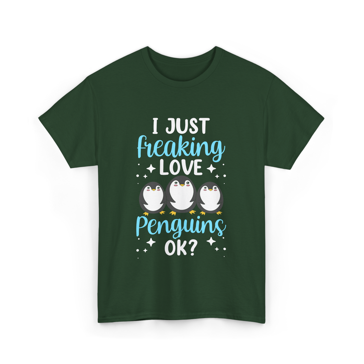 I Just Love Penguins Penguin T-Shirt - Forest Green