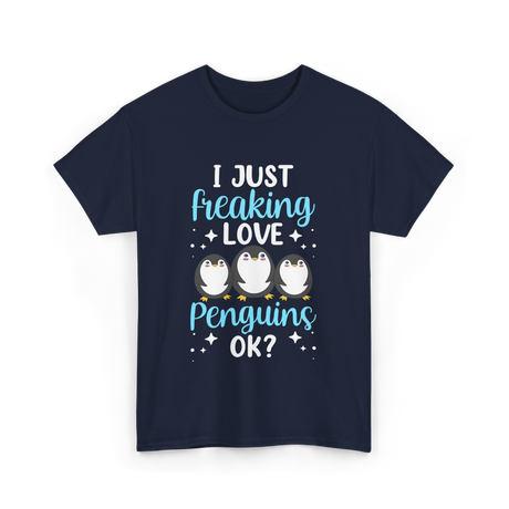 I Just Love Penguins Penguin T-Shirt - Navy