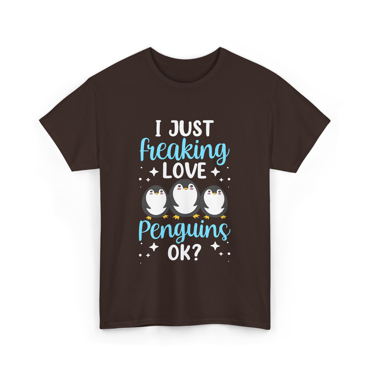 I Just Love Penguins Penguin T-Shirt - Dark Chocolate