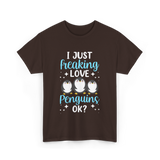 I Just Love Penguins Penguin T-Shirt - Dark Chocolate