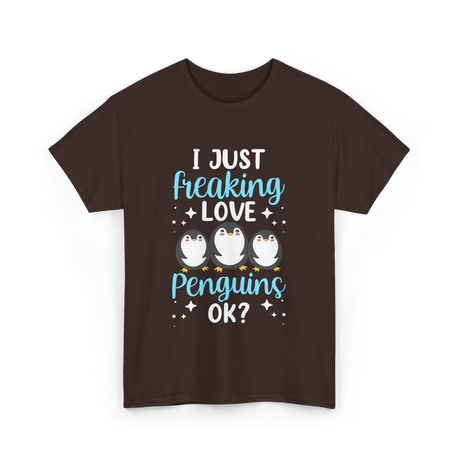 I Just Love Penguins Penguin T-Shirt - Dark Chocolate