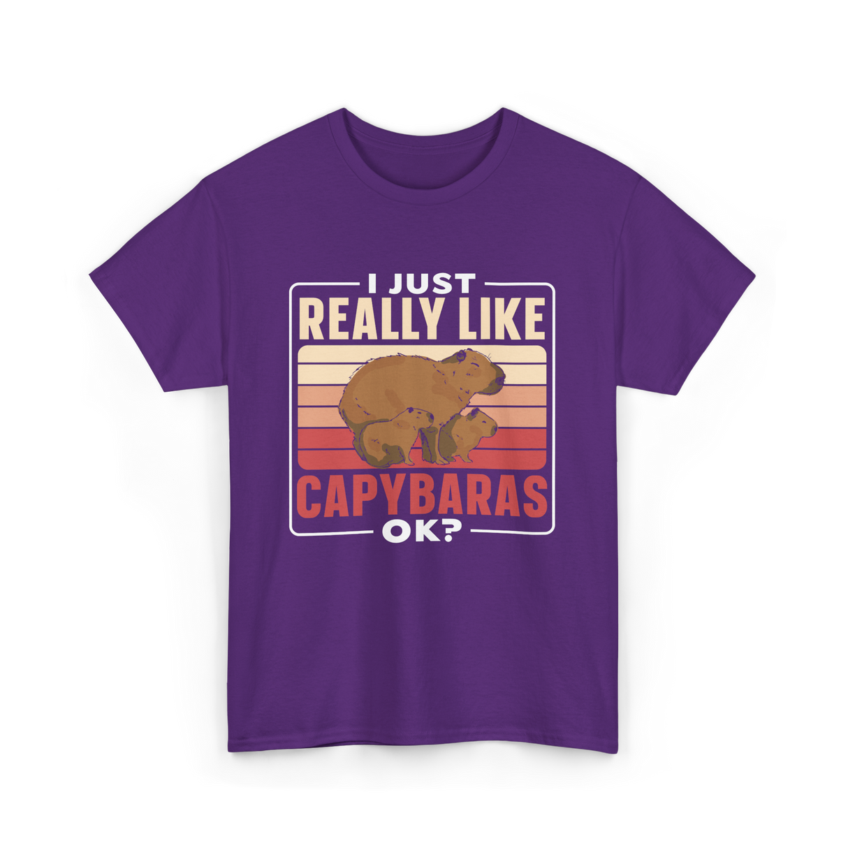 I Just Really Like Capybaras Capybara T-Shirt - Purple