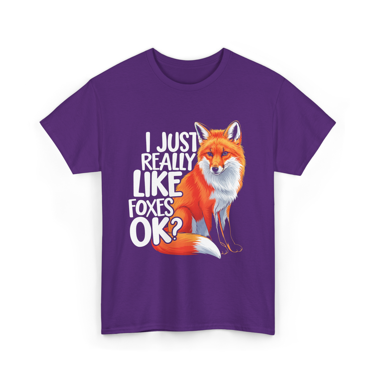 I Just Really Like Foxes Fox T-Shirt - Purple