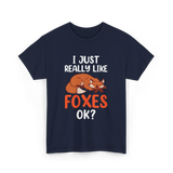 I Just Really Like Foxes T-Shirt - Navy