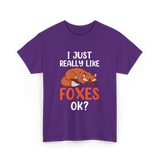 I Just Really Like Foxes T-Shirt - Purple