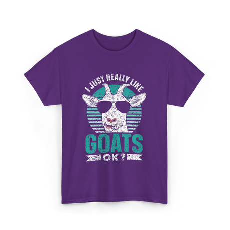 I Just Really Like Goats Animal Lover T-Shirt - Purple