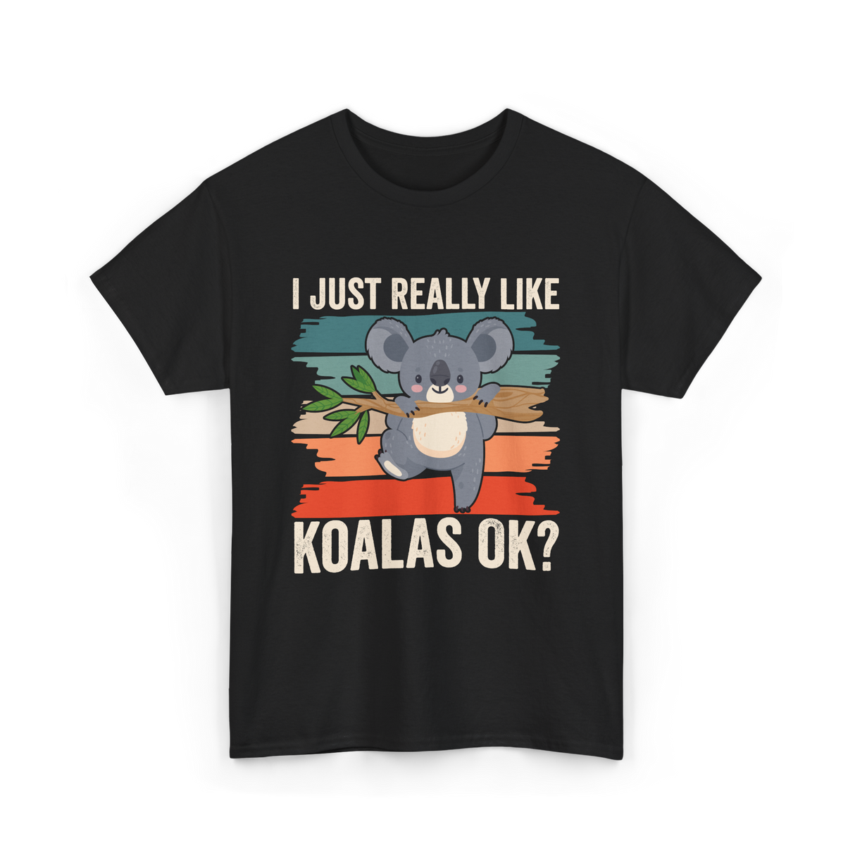 I Just Really Like Koalas Koala T-Shirt - Black