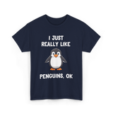 I Just Really Like Penguins T-Shirt - Navy