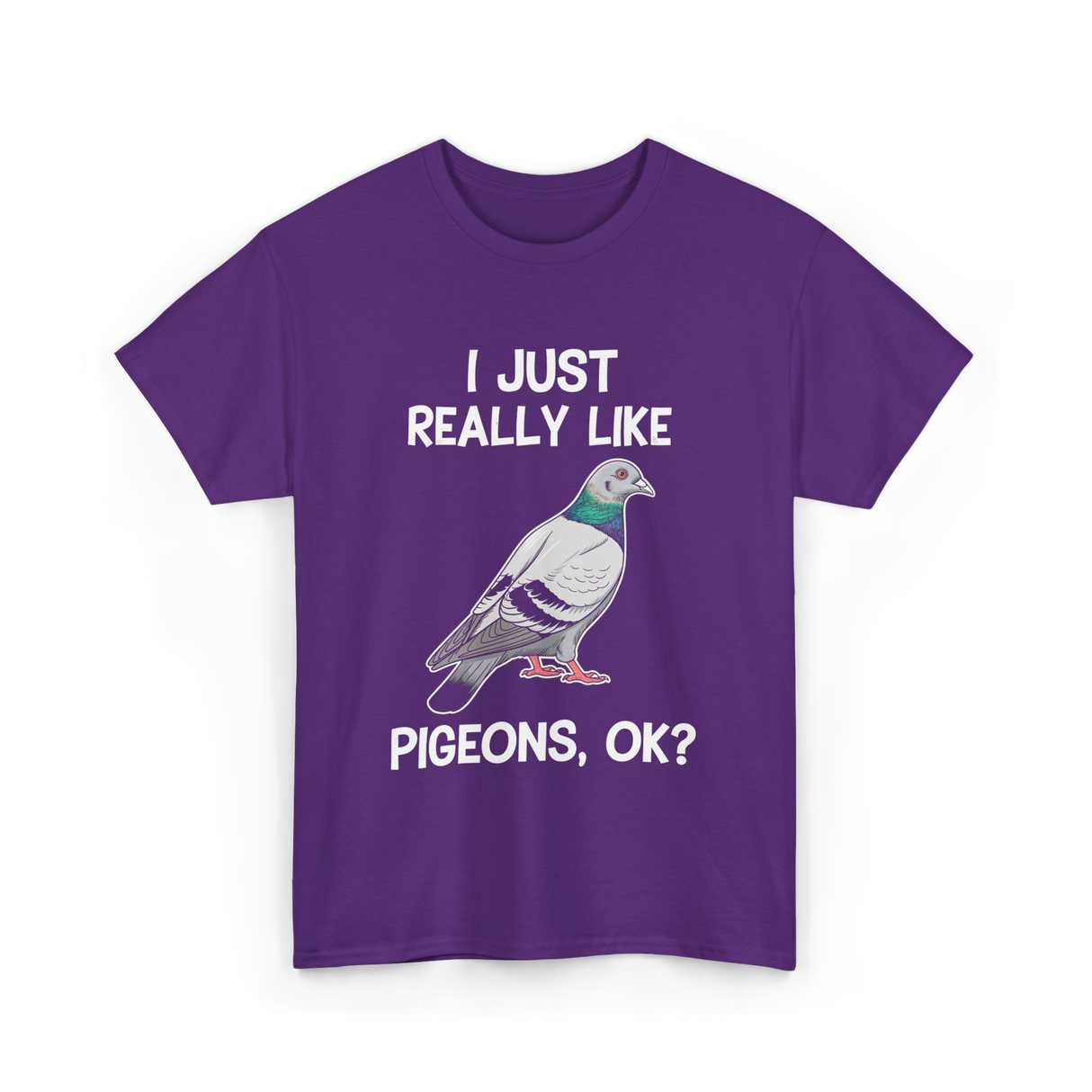 I Just Really Like Pigeons Pigeon T-Shirt - Purple