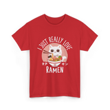 I Just Really Love Ramen T-Shirt - Red