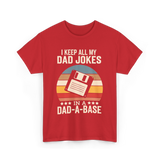 I Keep My Dad Jokes Dad Jokes T-Shirt - Red