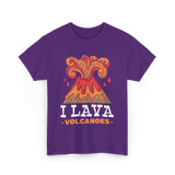 I Lava Volcanoes Volcanic Eruption T-Shirt - Purple