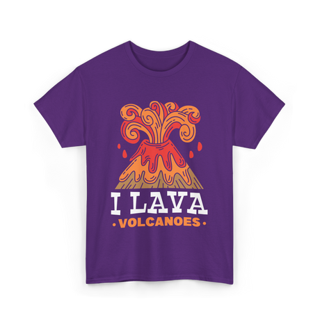 I Lava Volcanoes Volcanic Eruption T-Shirt - Purple