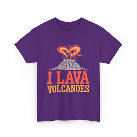 I Lava Volcanoes Volcanology T-Shirt - Purple