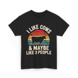 I Like Cows Farm Cow T-Shirt - Black