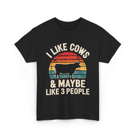 I Like Cows Farm Cow T-Shirt - Black