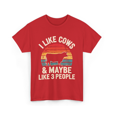 I Like Cows Farm Cow T-Shirt - Red