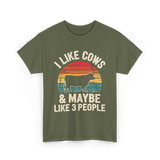 I Like Cows Farm Cow T-Shirt - Military Green