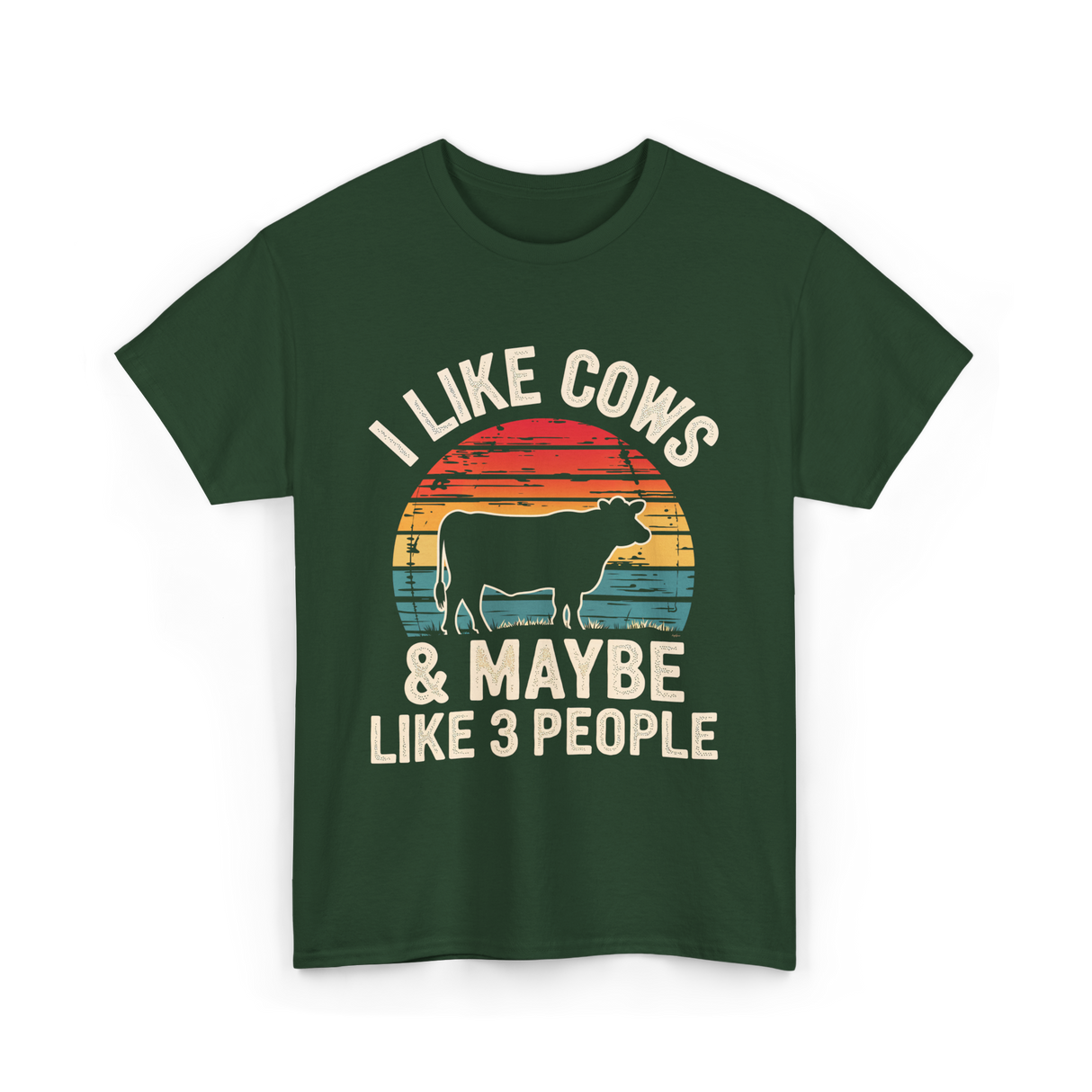 I Like Cows Farm Cow T-Shirt - Forest Green