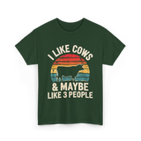 I Like Cows Farm Cow T-Shirt - Forest Green